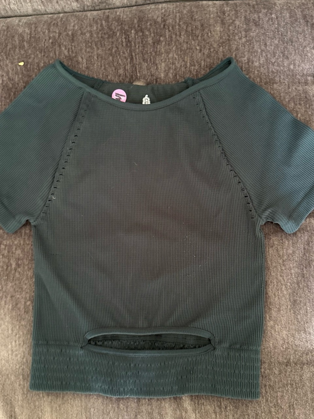 Free people movement Ribbed Short-Sleeve Top Xs